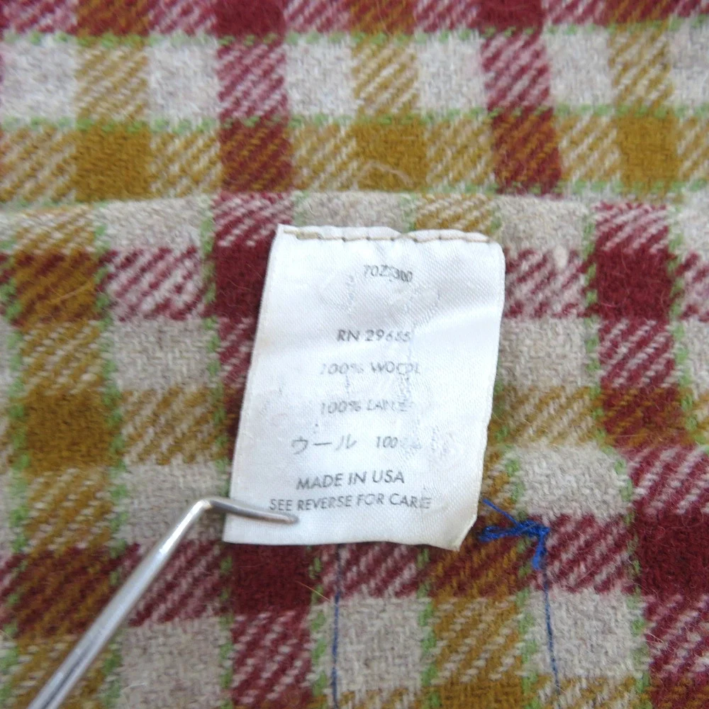 Pendleton Plaid Wool Blanket Brown Ivory rust yellow 70x52